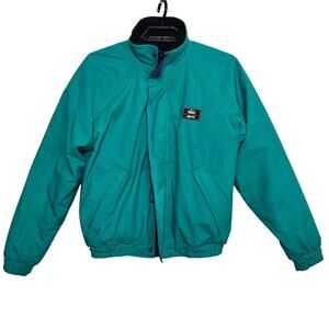 Vintage Woolrich Ski Jacket Size Medium Green Goretex Fleece Lined Bomber